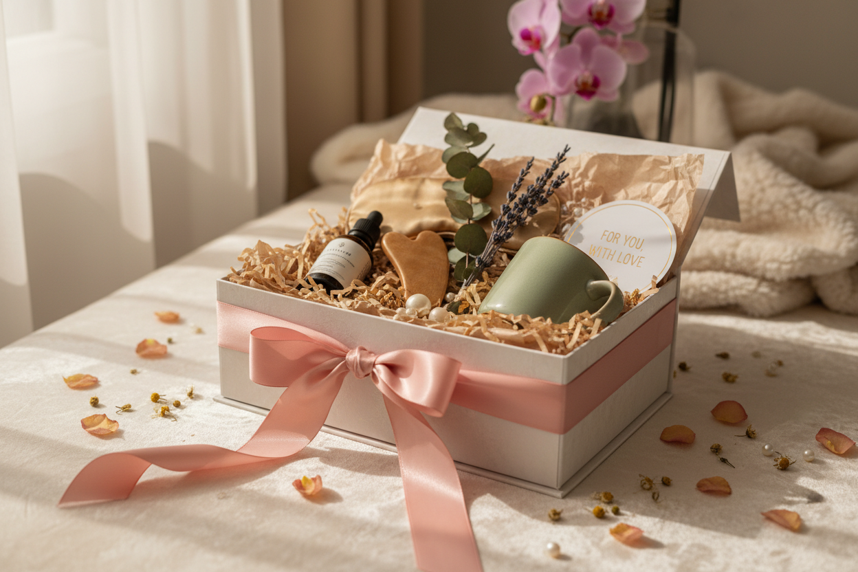 Coffret relaxation cadeau"🎁 Coffret relaxation bien-être emballage cadeau ruban carte présentation luxueuse occasion spéciale ✨"