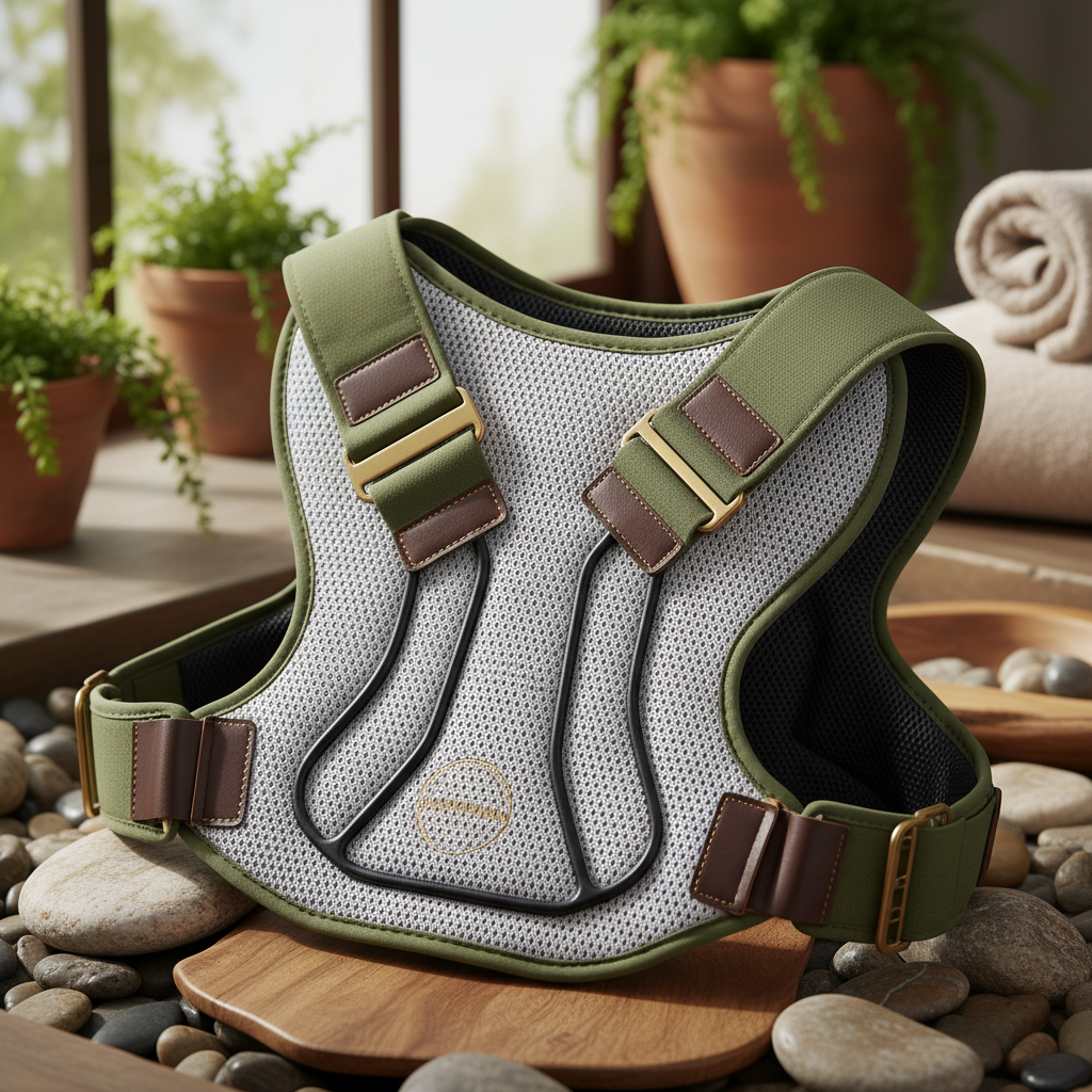 Correcteur de posture - détails matériaux🦴 Correcteur de posture ajustable unisexe avec sangles ergonomiques pour épaules et dos - Design médical discret et confortable pour un maintien optimal de la colonne vertébrale - Matériaux respirants premium avec système de réglage personnalisé pour homme et femme - Soulagement immédiat des douleurs dorsales 💪✨