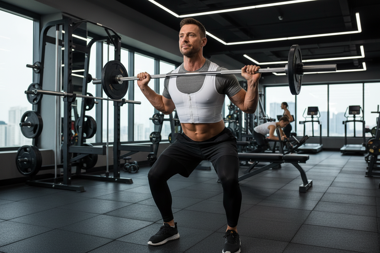 Homme gilet sculptant gym