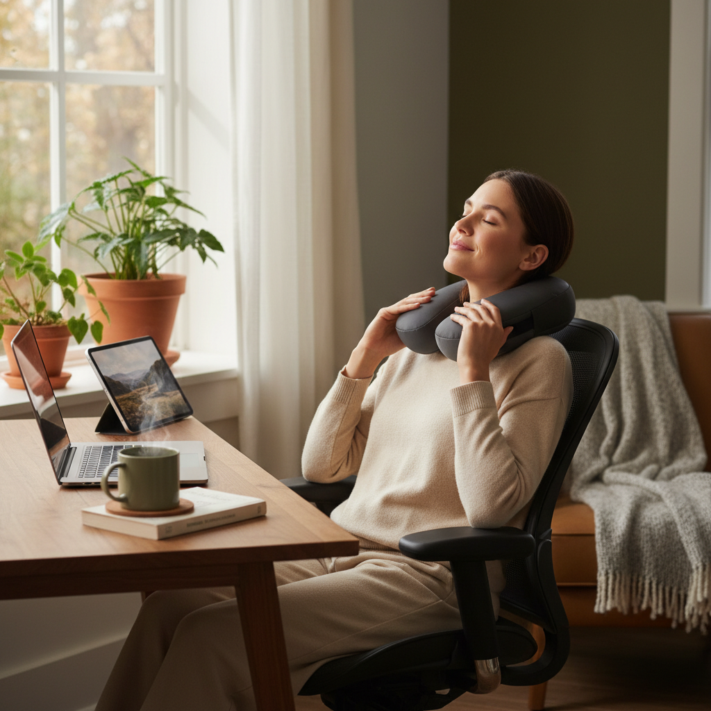 💆 Masseur Shiatsu électrique professionnel pour cou et dos avec 8 rouleaux de massage 3D rotatifs et fonction chaleur infrarouge apaisante - Appareil de massage premium avec 3 niveaux d'intensité réglables pour un soulagement personnalisé des tensions musculaires et douleurs dorsales - Solution bien-être de qualité supérieure pour massage thérapeutique à domicile ou en déplacement 🌟✨